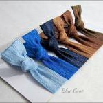 Elastic Hair Ties - Set Of 6 - Blue Cove..