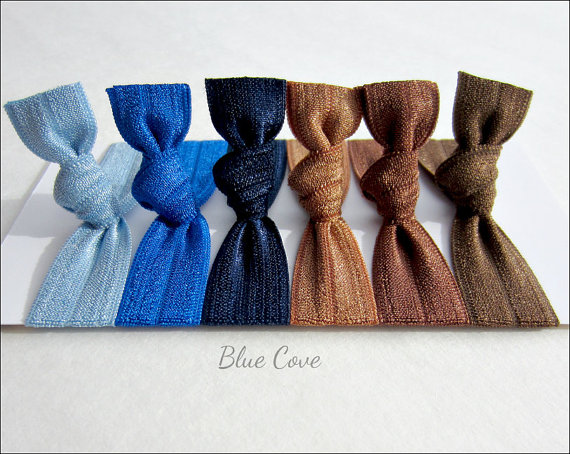 Elastic Hair Ties - Set Of 6 - Blue Cove Collection - Mane Accessory